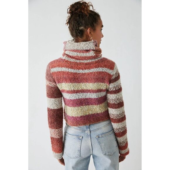 Free People My Girl Cropped Turtleneck Sweater Small Boho Warm Cottagecore - Picture 2 of 11